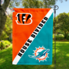 Cincinnati Bengals vs Miami Dolphins House Divided Flag, NFL House Divided Flag