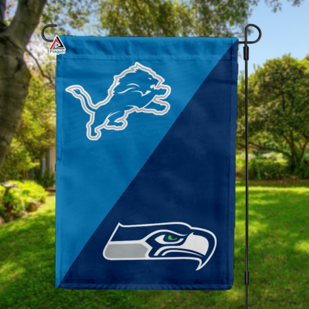Lions vs Seahawks House Divided Flag, NFL House Divided Flag