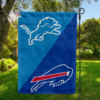 Detroit Lions vs Buffalo Bills House Divided Flag, NFL House Divided Flag
