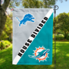 Detroit Lions vs Miami Dolphins House Divided Flag, NFL House Divided Flag