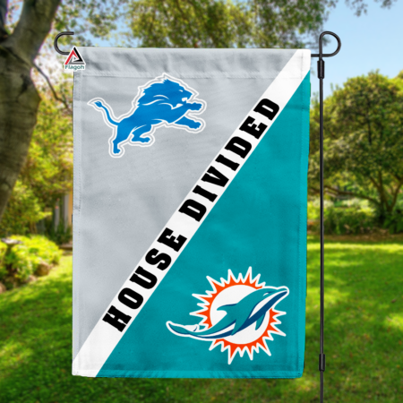 Lions vs Dolphins House Divided Flag, NFL House Divided Flag