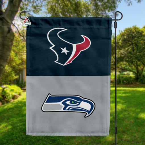 Texans vs Seahawks House Divided Flag, NFL House Divided Flag