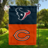 Houston Texans vs Chicago Bears House Divided Flag, NFL House Divided Flag