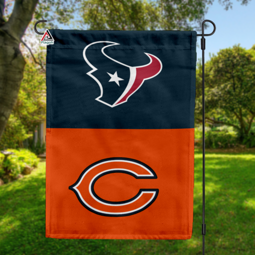 Texans vs Bears House Divided Flag, NFL House Divided Flag