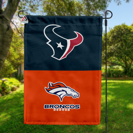 Texans vs Broncos House Divided Flag, NFL House Divided Flag