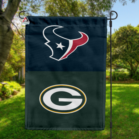 Texans vs Packers House Divided Flag, NFL House Divided Flag