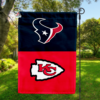 Houston Texans vs Kansas City Chiefs House Divided Flag, NFL House Divided Flag