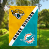 Jacksonville Jaguars vs Miami Dolphins House Divided Flag, NFL House Divided Flag