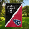 Las Vegas Raiders vs Tennessee Titans House Divided Flag, NFL House Divided Flag