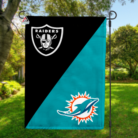 Raiders vs Dolphins House Divided Flag, NFL House Divided Flag
