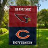 Arizona Cardinals vs Chicago Bears House Divided Flag, NFL House Divided Flag