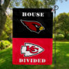 Arizona Cardinals vs Kansas City Chiefs House Divided Flag, NFL House Divided Flag
