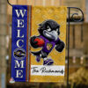 Baltimore Ravens Football Flag, Poe Mascot Personalized Football Fan Welcome Flags, Custom Family Name NFL Decor
