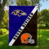 Baltimore Ravens vs Cleveland Browns House Divided Flag, NFL House Divided Flag