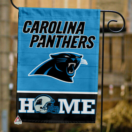 Carolina Panthers Football Flag, Sir Purr Mascot Personalized Football Fan Welcome Flags, Custom Family Name NFL Decor