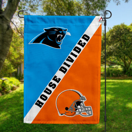 Panthers vs Browns House Divided Flag, NFL House Divided Flag