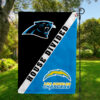 Carolina Panthers vs Los Angeles Chargers House Divided Flag, NFL House Divided Flag