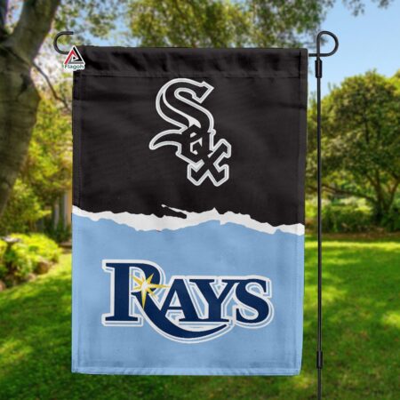 White Sox vs Rays House Divided Flag, MLB House Divided Flag