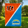 Cincinnati Bengals vs Los Angeles Chargers House Divided Flag, NFL House Divided Flag