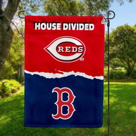 Reds vs Red Sox House Divided Flag, MLB House Divided Flag