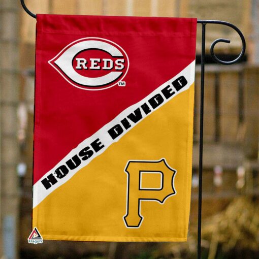 Reds vs Pirates House Divided Flag, MLB House Divided Flag