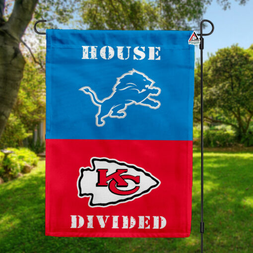 Lions vs Chiefs House Divided Flag, NFL House Divided Flag