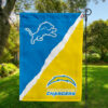 Detroit Lions vs Los Angeles Chargers House Divided Flag, NFL House Divided Flag