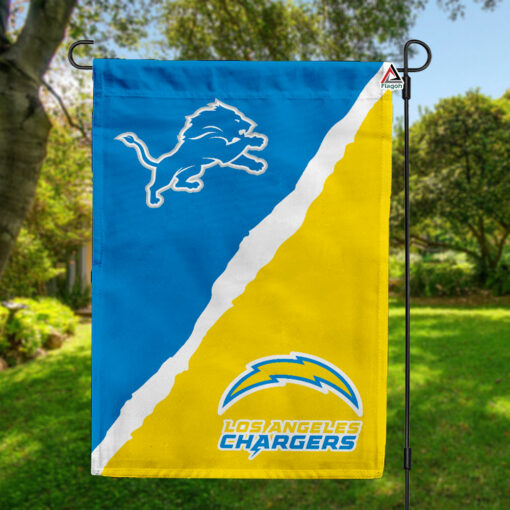 Lions vs Chargers House Divided Flag, NFL House Divided Flag