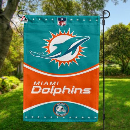 Miami Dolphins Football Team Flag, NFL Premium Two-sided Vertical Flag