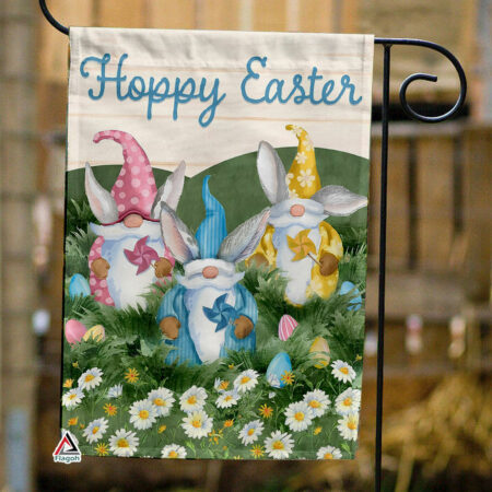 Happy Easter Flag, Easter Gnomes Holiday House Flag