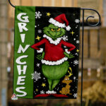 Christmas Winter Garden Flag, Grinch Merry Christmas Flag, Xmas Welcome Garden Flag