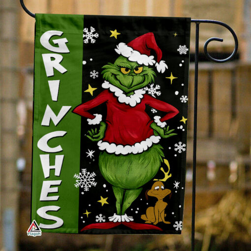 Christmas Winter Garden Flag, Grinch Merry Christmas Flag, Xmas Welcome Garden Flag