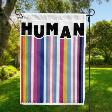 Human Bar Code Flag, LGBT Pride Gathering Parade Flag, We Are All Human House Flag