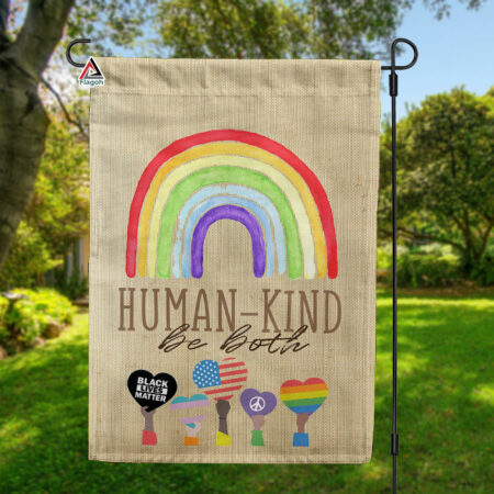 Human Kind Be Both Welcome Garden Flag, Yard Outdoor Farmhouse Decorations, Be Kind Flag Gift