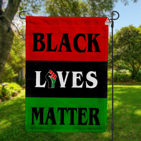 Pan-African Black Lives Matter Flag, Africa Color Red, Black, Green Flag with BLM Pride, Black Awareness Double-Sided Flag