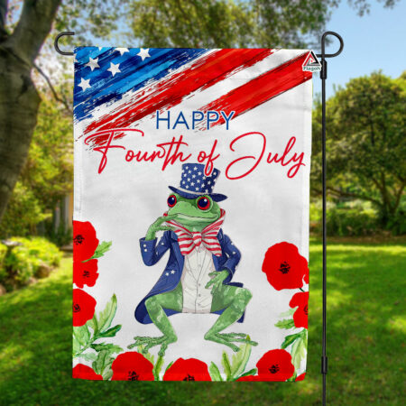 Frog USA 4th Of July Garden Flag, Frog Independence Day Flag, Frog American Patriotic Flag