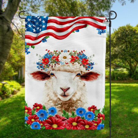 Funny Sheep America 4th July Flag, Sheep Patriotic Happy Independence Day Flag