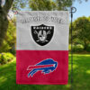 Las Vegas Raiders vs Buffalo Bills House Divided Flag, NFL House Divided Flag