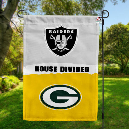Raiders vs Packers House Divided Flag, NFL House Divided Flag