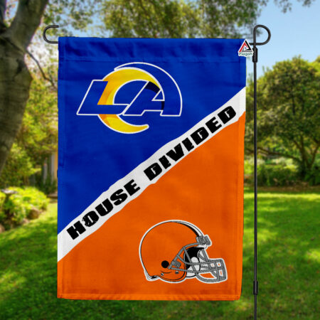Rams vs Browns House Divided Flag, NFL House Divided Flag