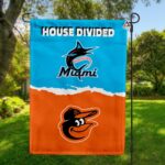 Marlins vs Orioles House Divided Flag, MLB House Divided Flag