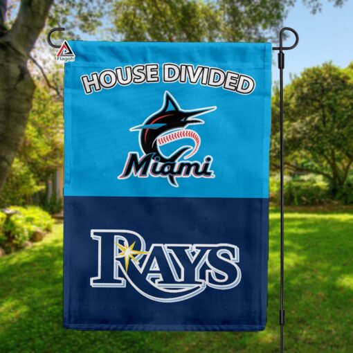 Marlins vs Rays House Divided Flag, MLB House Divided Flag