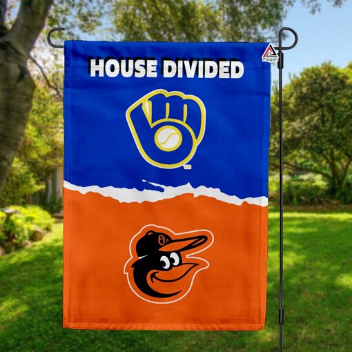 Brewers vs Orioles House Divided Flag, MLB House Divided Flag