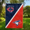 Twins vs Blue Jays House Divided Flag, MLB House Divided Flag
