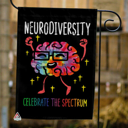 Celebrate Neurodiversity Flag, Brain Autism Rainbow Spectrum Garden Yard Flag