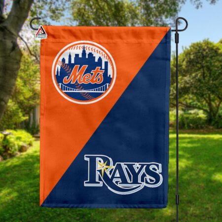 Mets vs Rays House Divided Flag, MLB House Divided Flag