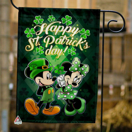 Mickey Mouse Happy St. Patrick’s Day Flag, Irish Flag Decor