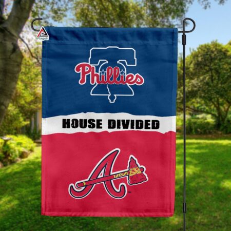 Phillies vs Braves House Divided Flag, MLB House Divided Flag