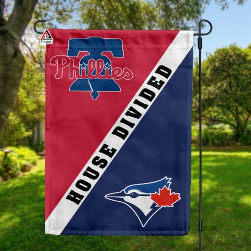 Phillies vs Blue Jays House Divided Flag, MLB House Divided Flag