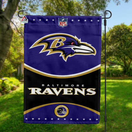 Baltimore Ravens Football Team Flag, NFL Premium Two-sided Vertical Flag